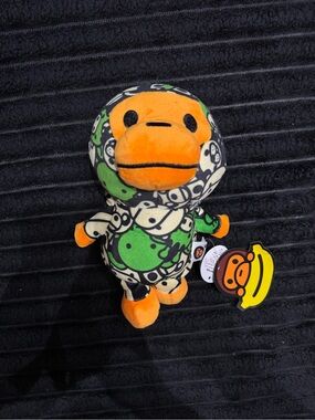BAPE x Baby Milo Orange & Green Plush Keychain Bag Charm